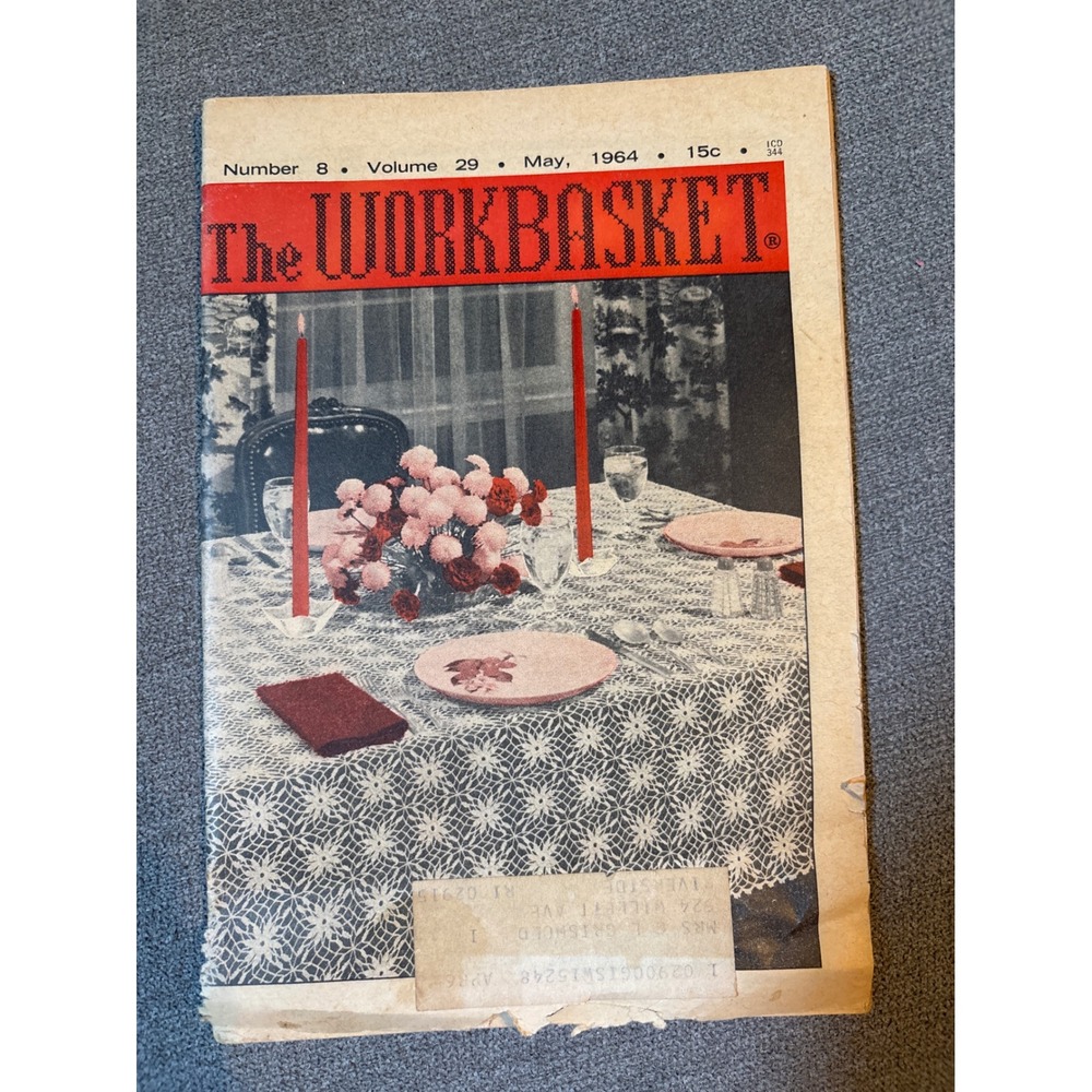 Vintage The Workbasket Magazine May 1964 Vol 29 No 8 Needlework Patterns JFK Ad
